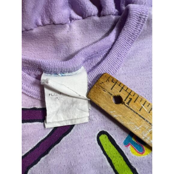 Vintage Teletubbies Ragdoll graphic purple ruffled girls nightgown *flawed - Picture 9 of 9
